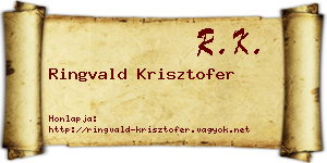 Ringvald Krisztofer névjegykártya